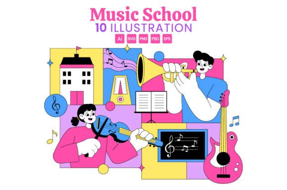 10 Music School Illustration: A Versatile Graphic for Branding and Marketing