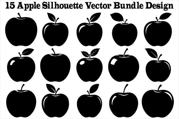 Apple Silhouette Vector Bundle: A Modern Graphic Design Asset for Content Creators