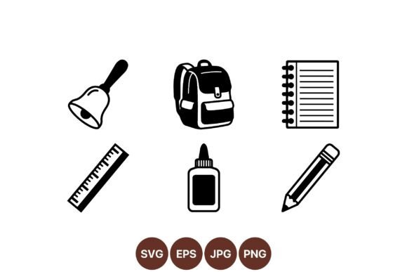 Black School Supplies Svg Design Graphics