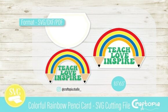 Colorful Rainbow Pencil Card – 3D SVG Greeting Cards