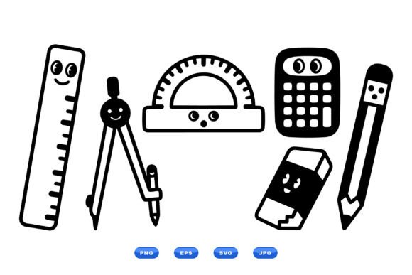 Cute School Supplies SVG Set for Graphics and Crafts