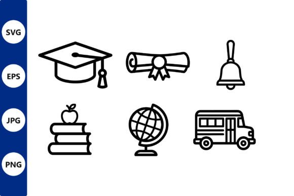 Education Icon Set: A Versatile Graphic Design Asset for Handmade Creations