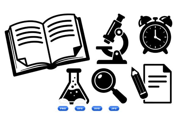 Education Icon SVG Collection: A Playful Graphic Design Asset for Crafts & Branding