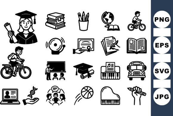 Education Icon Vector Pack: Graphics and Crafts for Branding