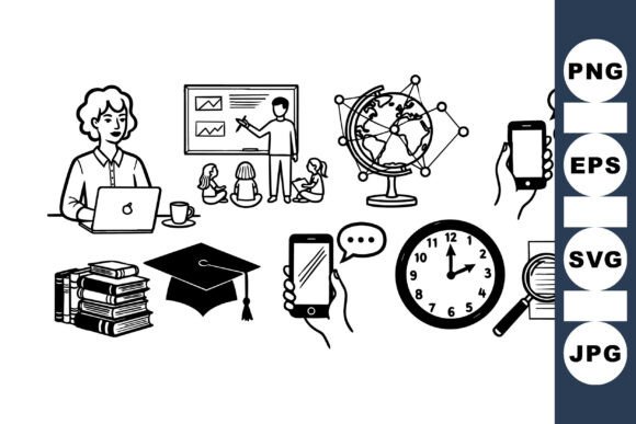 Educational Icons Vector Pack: A Practical Asset for Graphics and Crafts