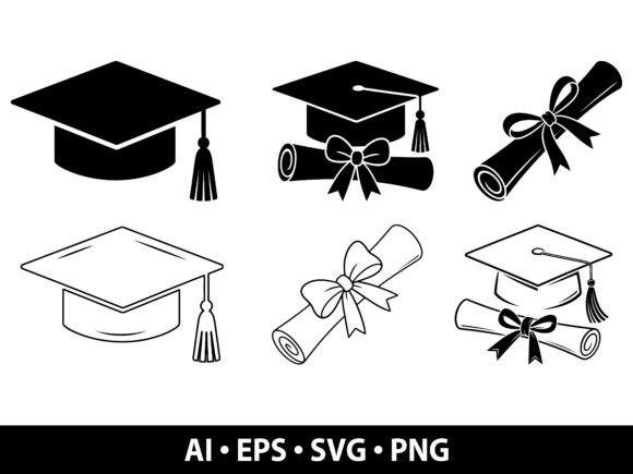 Graduation Vector SVG Bundle: Graphics for Academic Celebrations