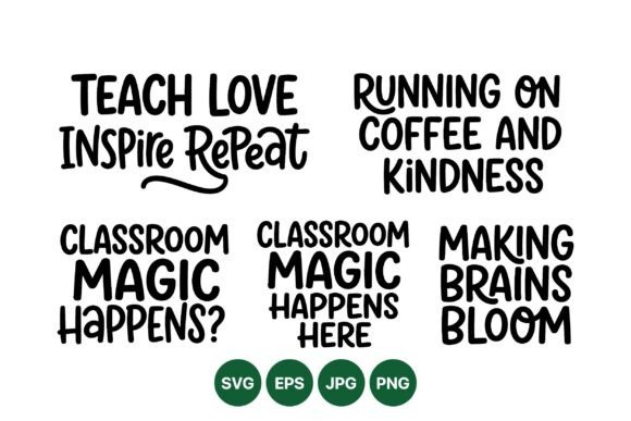 Inspirational Teacher Quote SVG Set: A Versatile Graphic Design Asset for Education-Themed Projects