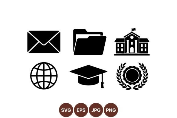 Minimalist Education Icon Pack: A Clean Graphic Design Asset for Modern Branding