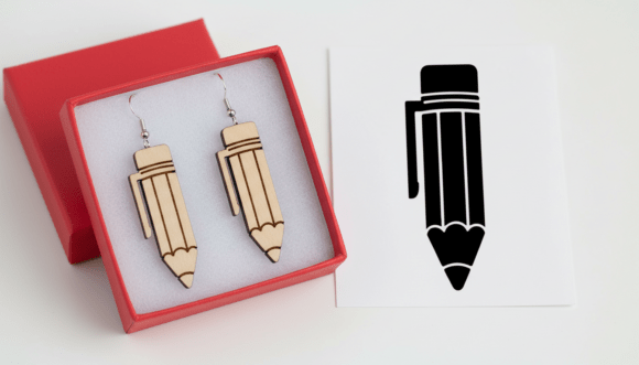 Pencil Earring Laser Cut Design – A Versatile Graphic for Creative Crafts