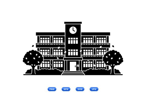 School Building SVG Clipart: A Versatile Graphic Design Asset for Content Creators