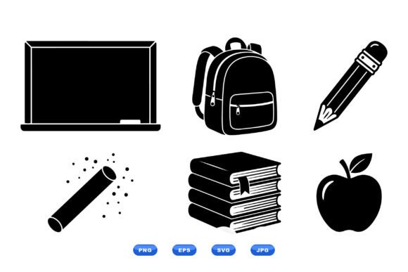 School Classroom Icon Pack: A Playful Graphic Design Asset for Local Businesses