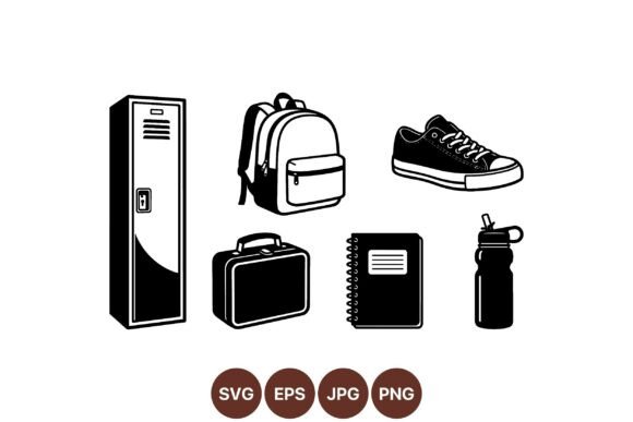 School Essentials Vector Clipart: A Practical Graphic Design Asset for Creative Sellers