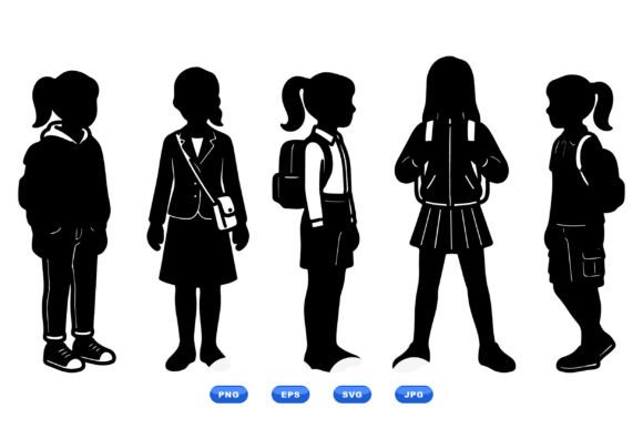 School Girl Silhouette SVG: A Versatile Graphic for Crafts and Printables