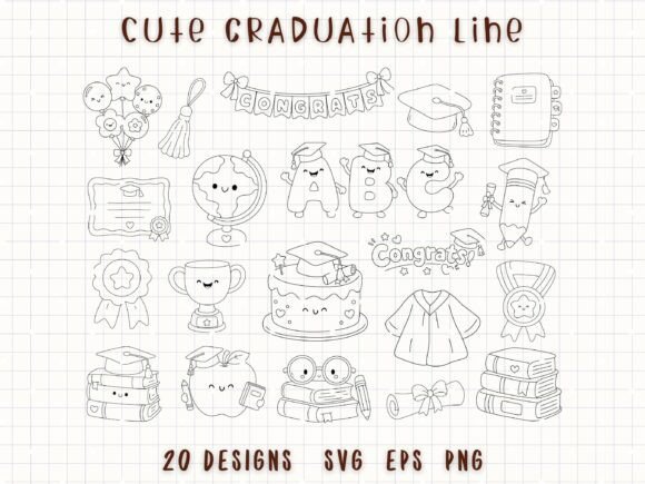 School Graduation Doodle Senior Graduate: A Versatile Graphic Design Asset for Handmade Creations
