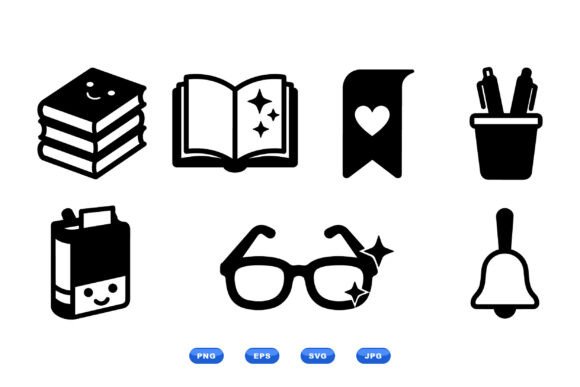 School Icons SVG Collection: A Playful Graphic Design Asset for Crafts and Education Branding