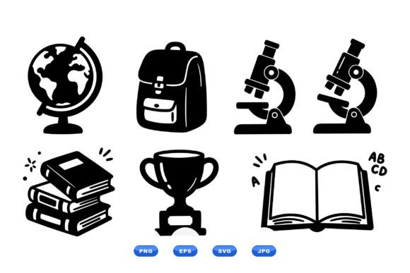 School Study Icon Vector Pack