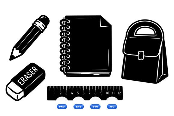 School Supplies Clipart Pack Review for Real Embroidery Projects