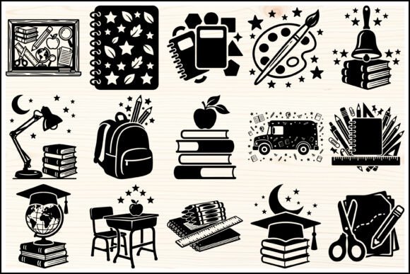 School Supplies SVG Bundle Set: A Graphics Asset for Crafts and Merchandise
