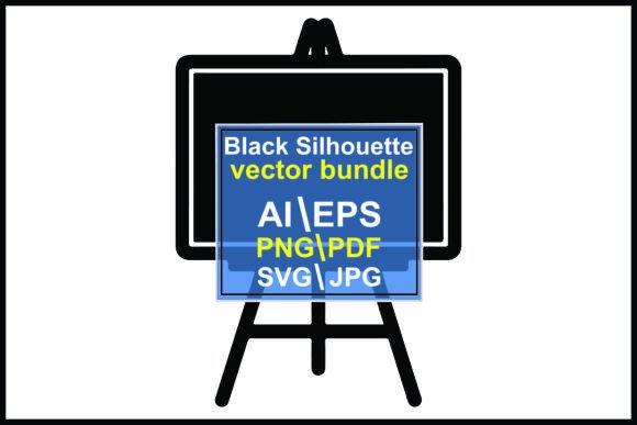 Silhouette Blackboard on Easel: A Modern Graphic for Educational Content