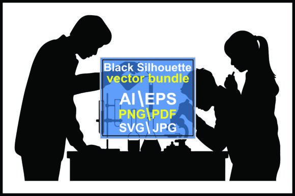 Silhouette Children Conducting Science: A Versatile Graphic for Creative Projects